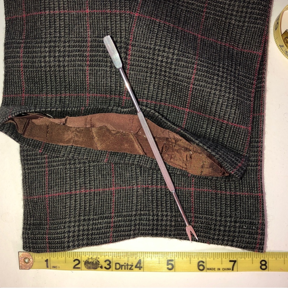 Vintage Giorgio Sant’Angelo Glen Check Plaid Wool Pants Gray Red - Picture 9 of 17